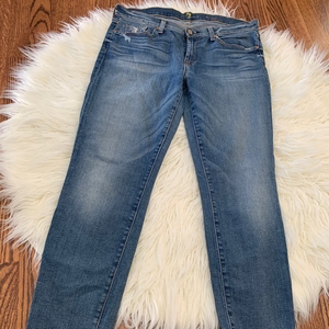 7famk the slim cigarette distressed‎ denim jeans 31